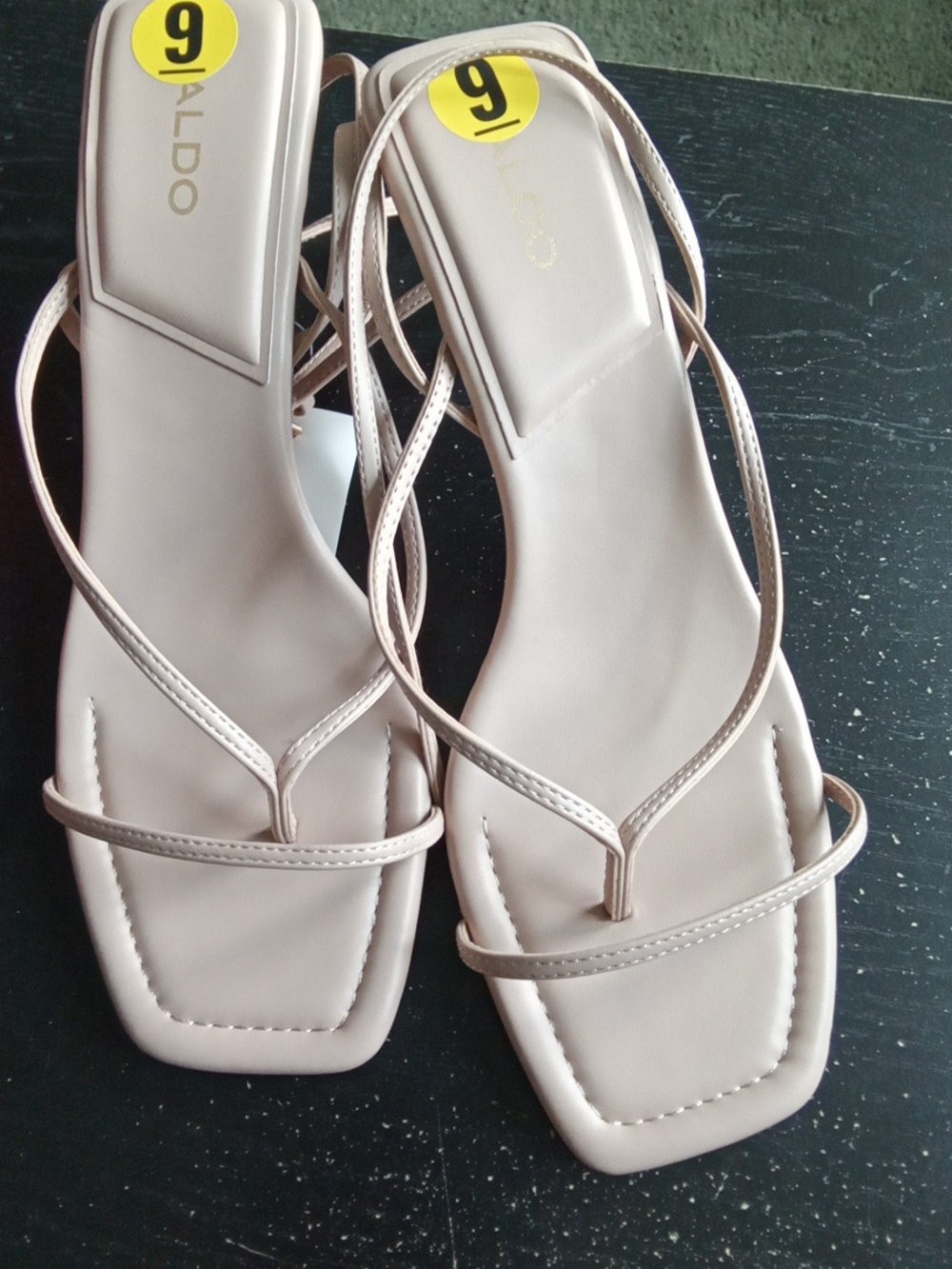 NWT! ALDO Beige Strappy Square-Toe Heeled Sandals - Picture 8 of 8